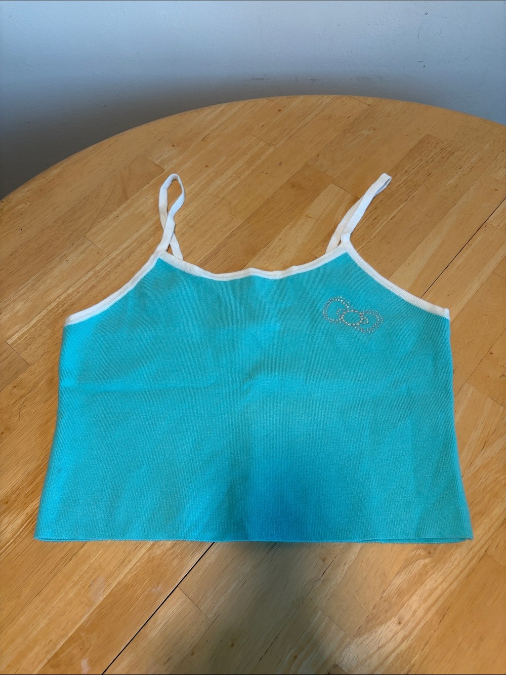 Forever 21 Hello Kitty Turquoise  Knit Cami with White Trim